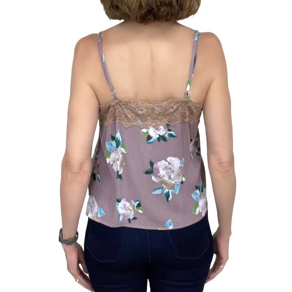 Hem & Thread Floral Cami Sz S 2 4 New Mauve Purple Lace Rayon Tank Top Camisole - Picture 3 of 9